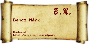 Bencz Márk névjegykártya